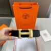 Hermes Men's Leather Belt D-29 with Full Packaging and Tote Bag