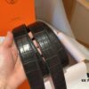 Hermes Men's Genuine Leather Crocodile Pattern Belt, 3.5cm Width