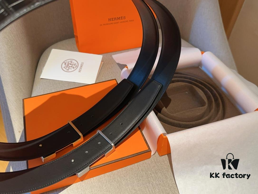 Hermes Men's Genuine Leather Crocodile Pattern Belt, 3.5cm Width