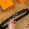 Hermes Belt Men's Leather Belt Genuine Cowhide Fashionable and Elegant Complete Packaging