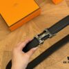 Hermes Belt Men's Leather Belt Genuine Cowhide Fashionable and Elegant Complete Packaging