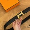Hermes Belt Men's Leather Belt Genuine Cowhide 3.6cm Width Stylish and Elegant with Full Packaging