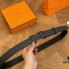 Hermes Belt Men's Leather Belt Genuine Cowhide Fashionable and Elegant Complete Packaging