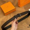 Hermes Belt Men's Leather Belt Genuine Cowhide Fashionable and Elegant Complete Packaging