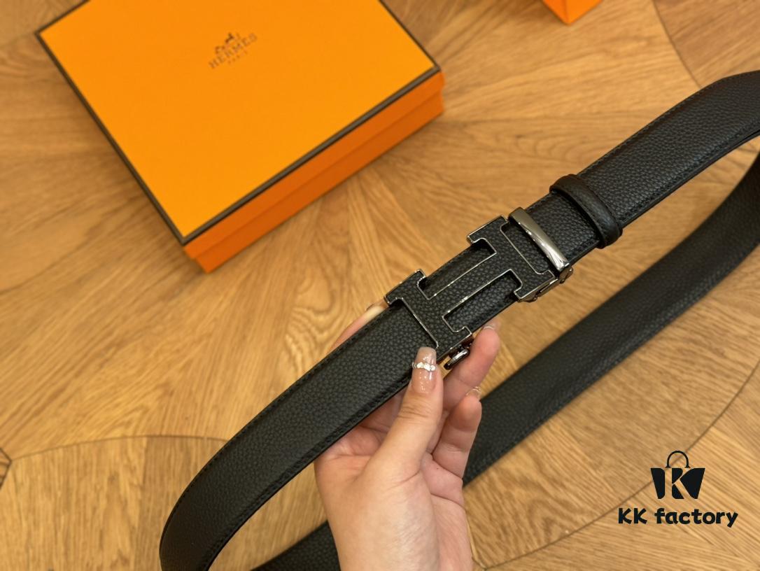 Hermes Belt Men's Leather Belt Genuine Cowhide Fashion Stylish Width 3.6cm Full Packaging