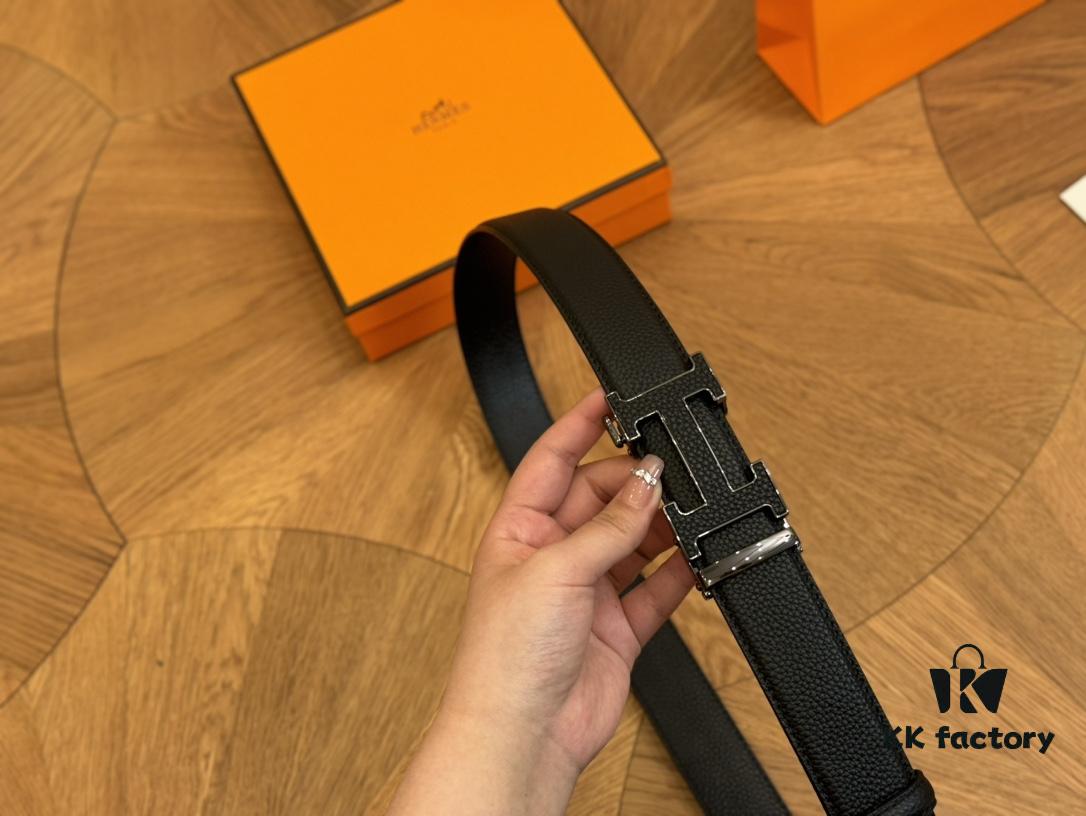 Hermes Belt Men's Leather Belt Genuine Cowhide Fashion Stylish Width 3.6cm Full Packaging