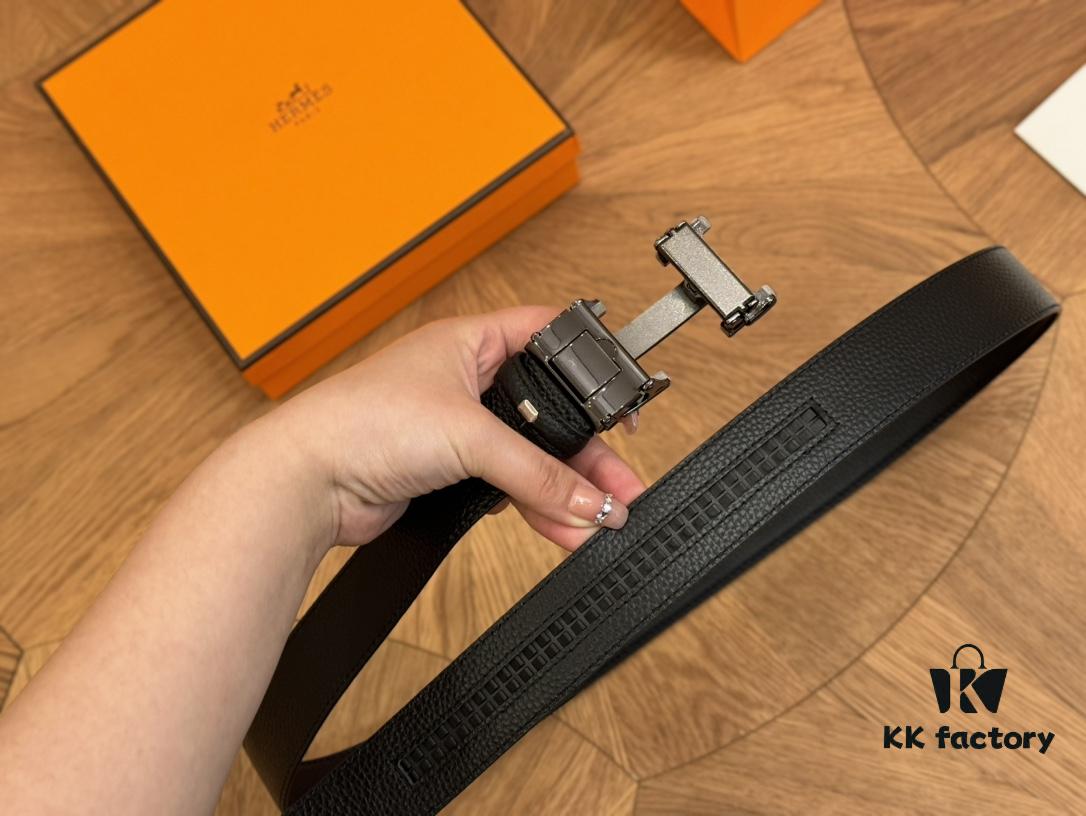 Hermes Belt Men's Leather Belt Genuine Cowhide Fashion Stylish Width 3.6cm Full Packaging
