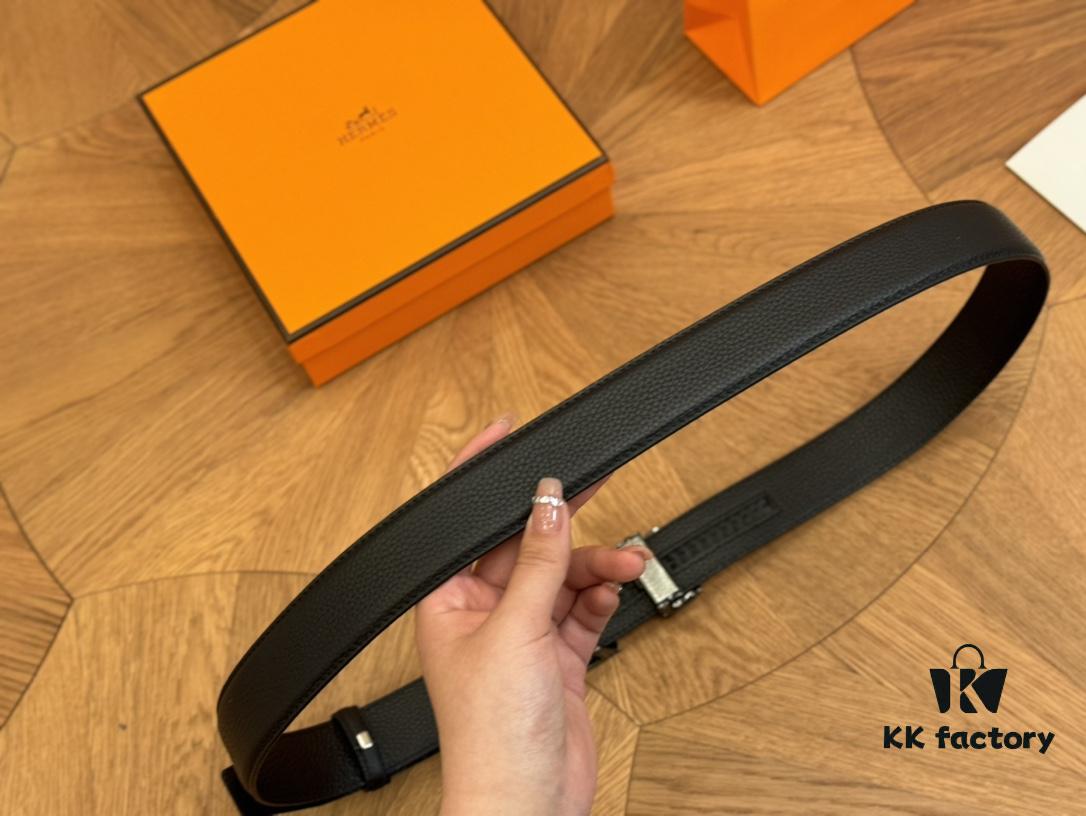 Hermes Belt Men's Leather Belt Genuine Cowhide Fashion Stylish Width 3.6cm Full Packaging