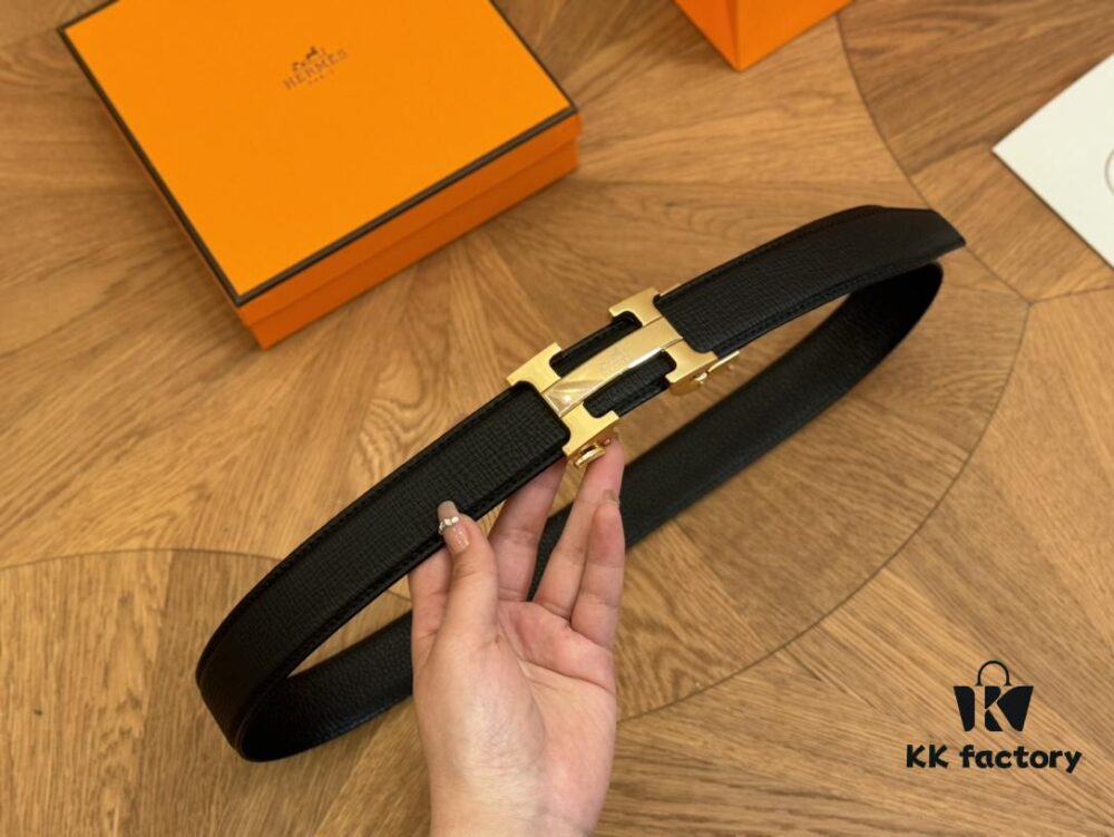 Hermes Belt Men's Leather Belt Genuine Cowhide 3.6cm Width Stylish and Elegant with Full Packaging
