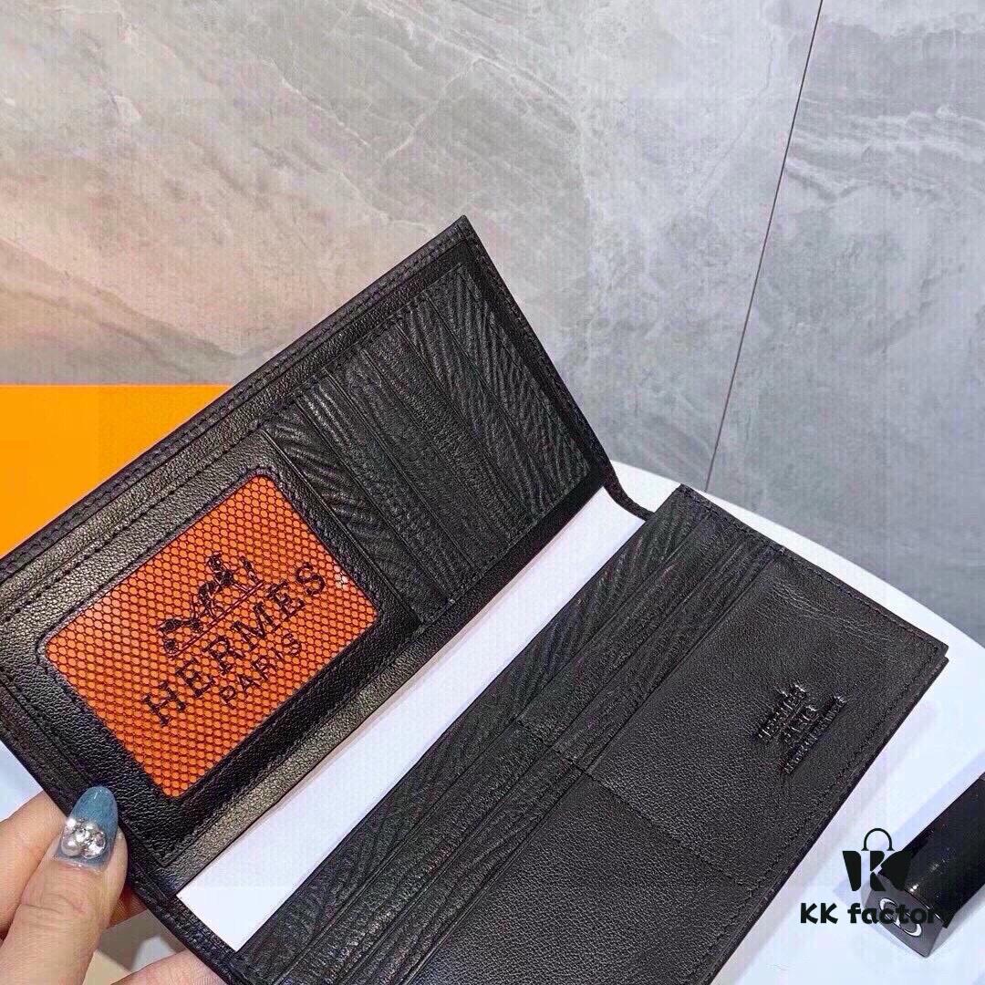 8809 Hermès Men's Wallet and Suit Clip, Counter Hot-Selling Item, Premium Cowhide Inside and Out, Original Quality, Perfect Craftsmanship, Excellent for Long or Short Use
