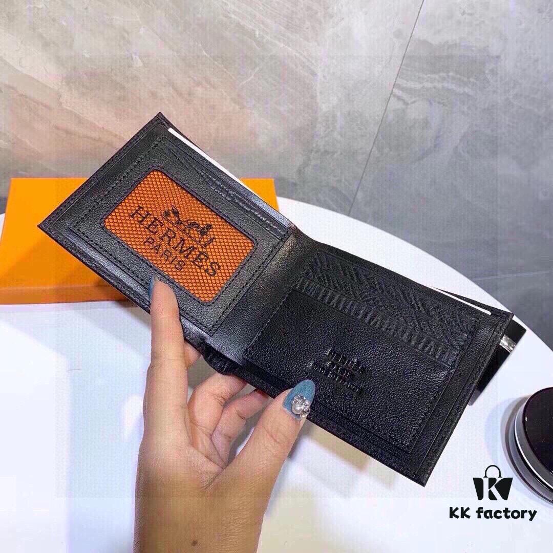 8809 Hermès Men's Wallet and Suit Clip, Counter Hot-Selling Item, Top-Grade Cowhide Inside and Out, Original Quality, Perfect Cabinet, Superb Short and Long Design