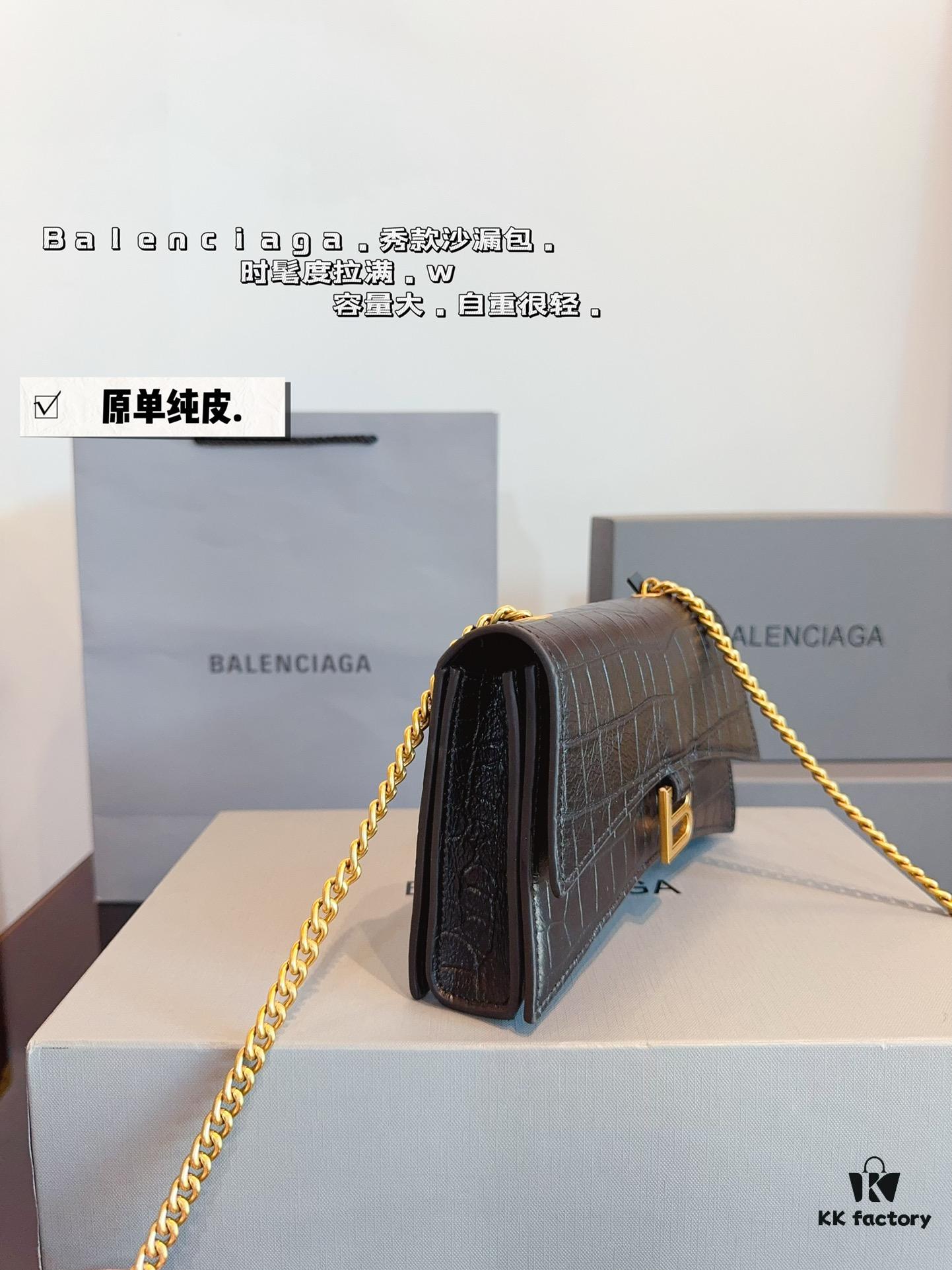 Balenciaga Downtown New Hourglass Crocodile Pattern Bag with Gift Box