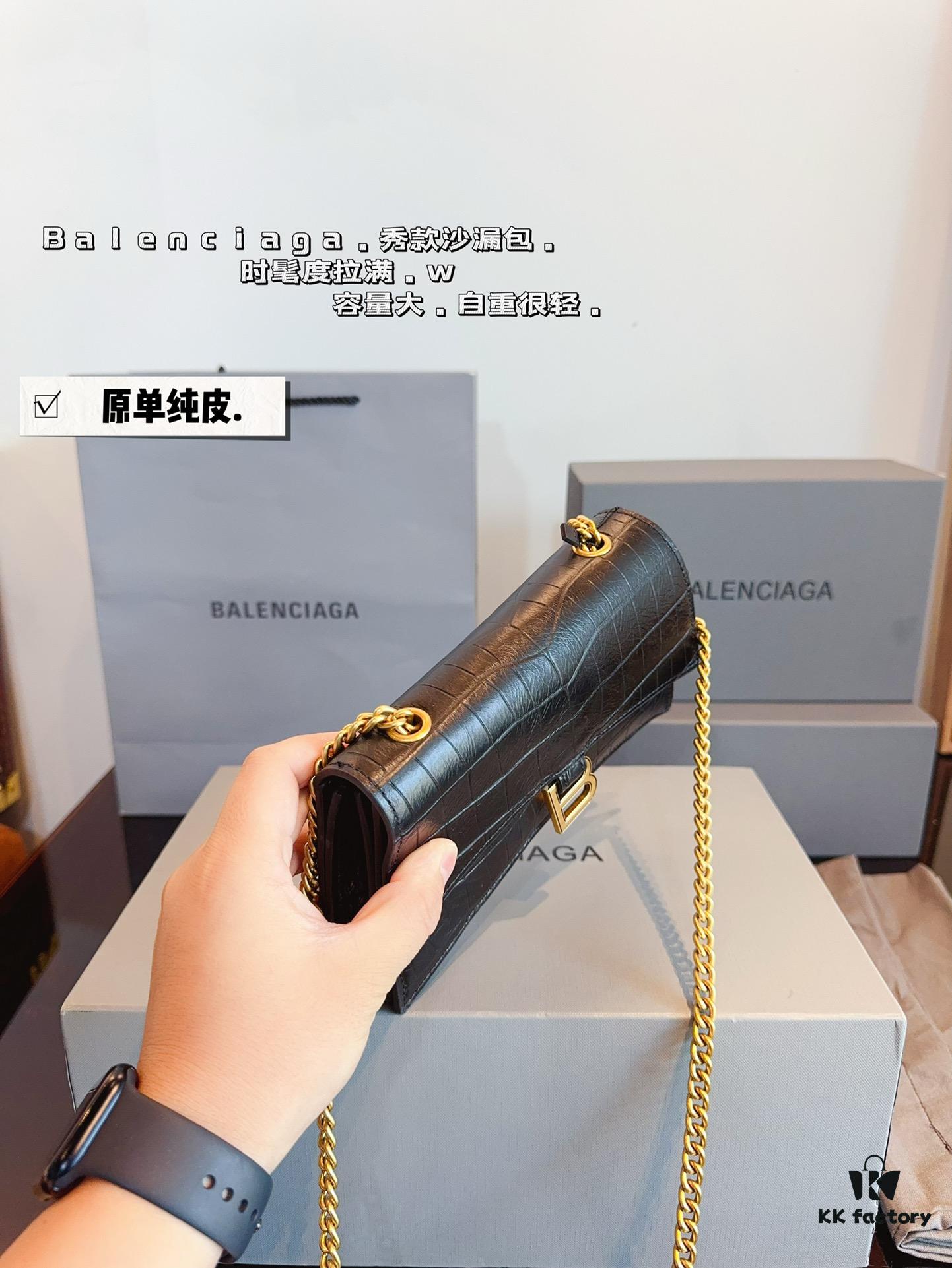 Balenciaga Downtown New Hourglass Crocodile Pattern Bag with Gift Box