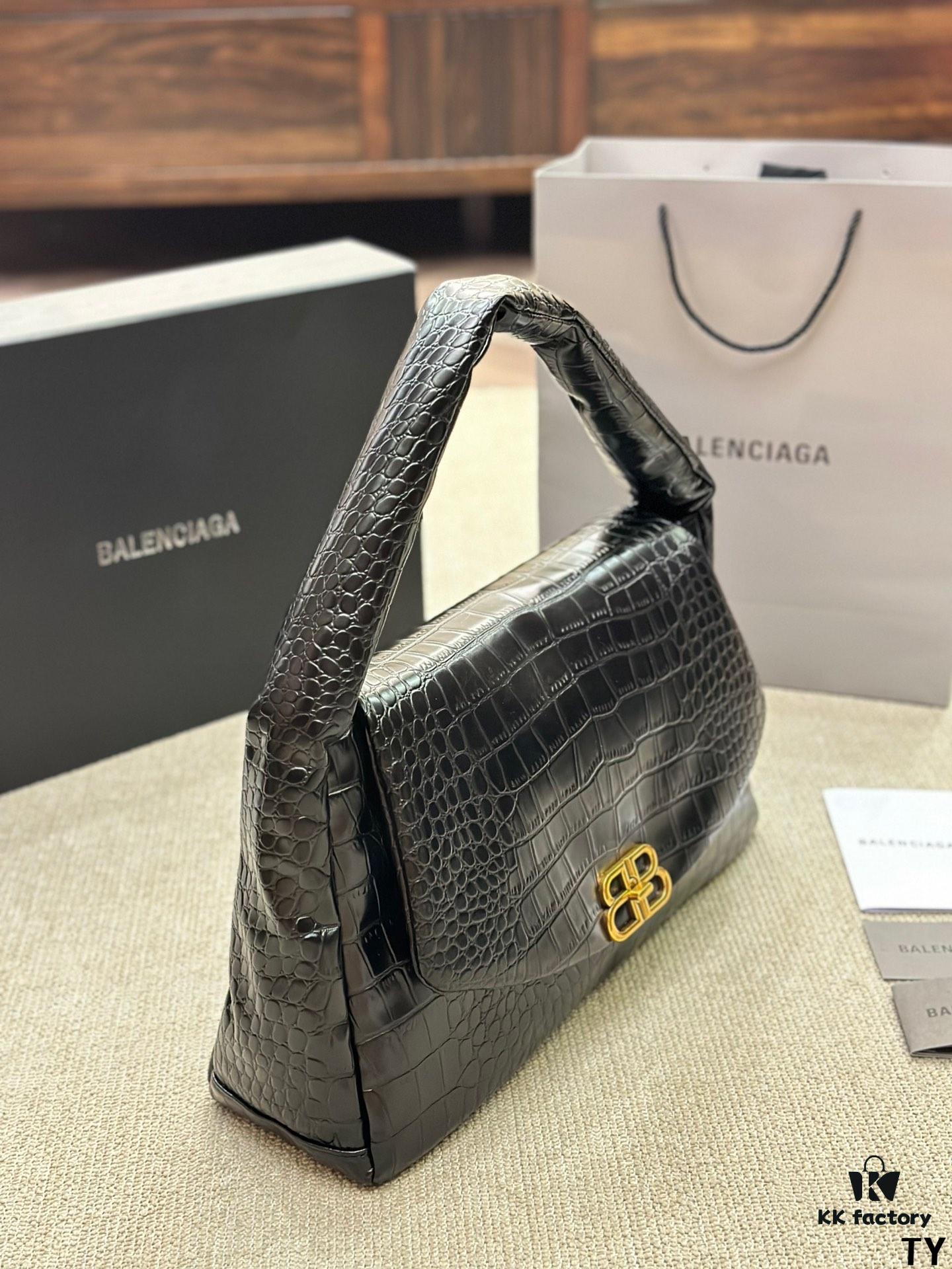 Crocodile Texture - BALENCIAGA BB SOFT Flap Bag with High Fashion Appeal