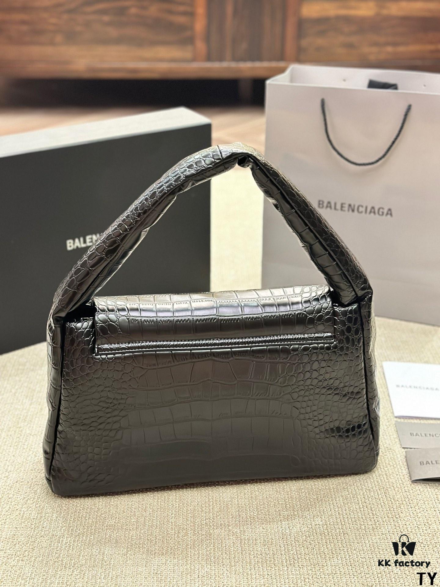 Crocodile Texture - BALENCIAGA BB SOFT Flap Bag with High Fashion Appeal