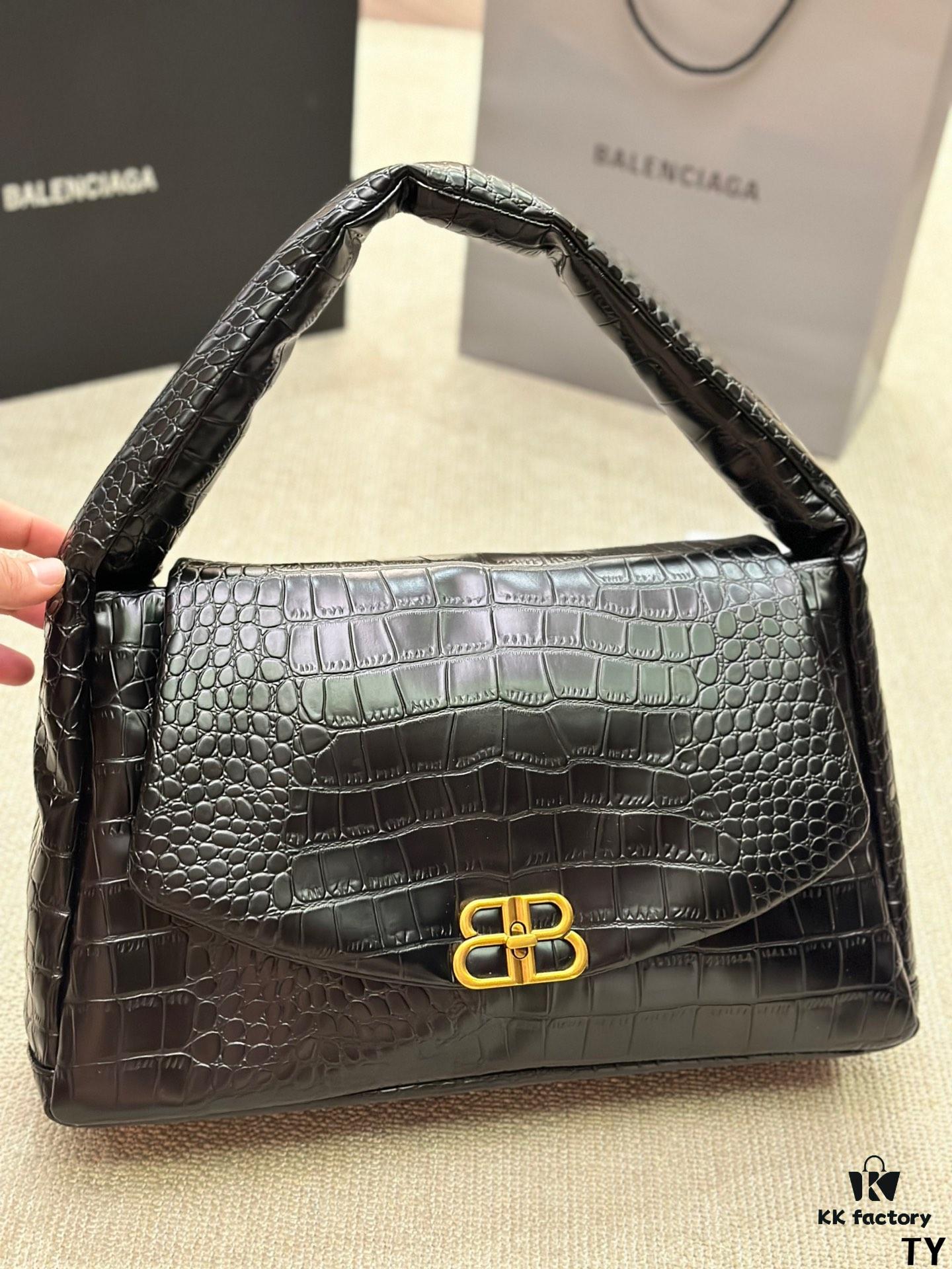Crocodile Texture - BALENCIAGA BB SOFT Flap Bag with High Fashion Appeal
