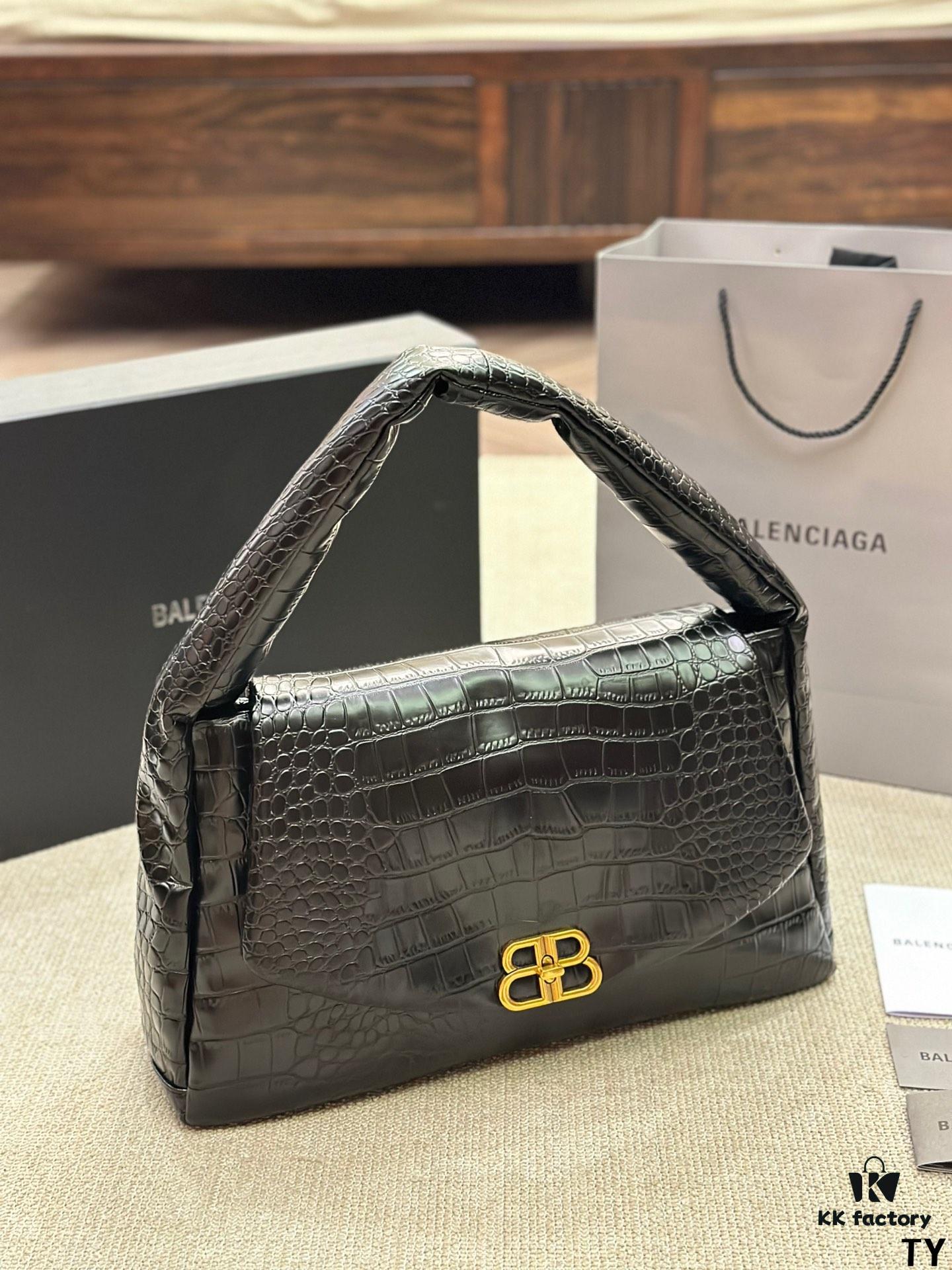 Crocodile Texture - BALENCIAGA BB SOFT Flap Bag with High Fashion Appeal