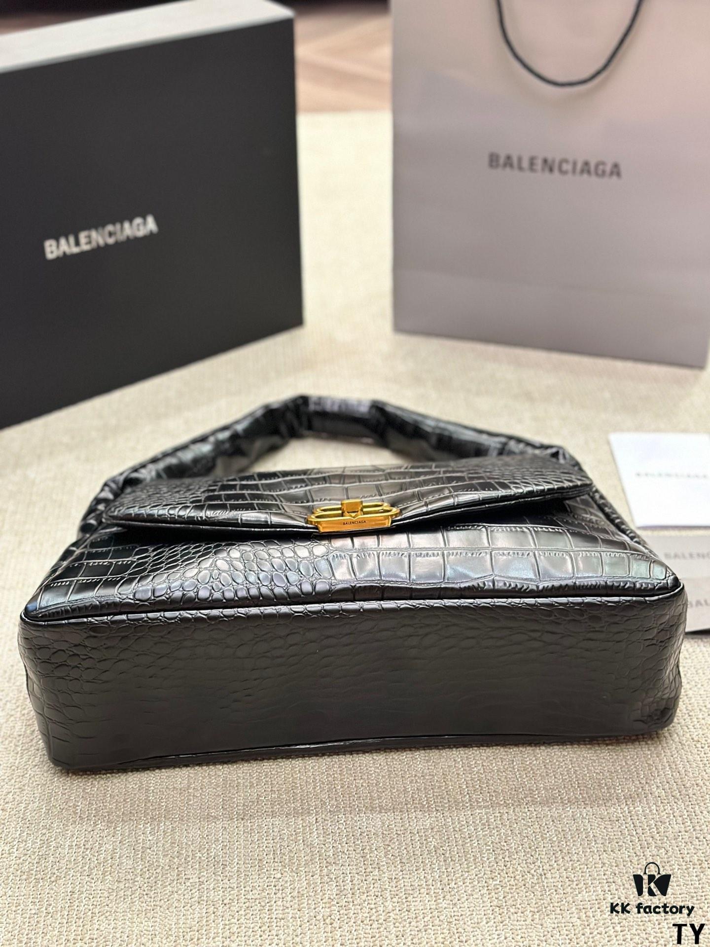 Crocodile Texture - BALENCIAGA BB SOFT Flap Bag with High Fashion Appeal