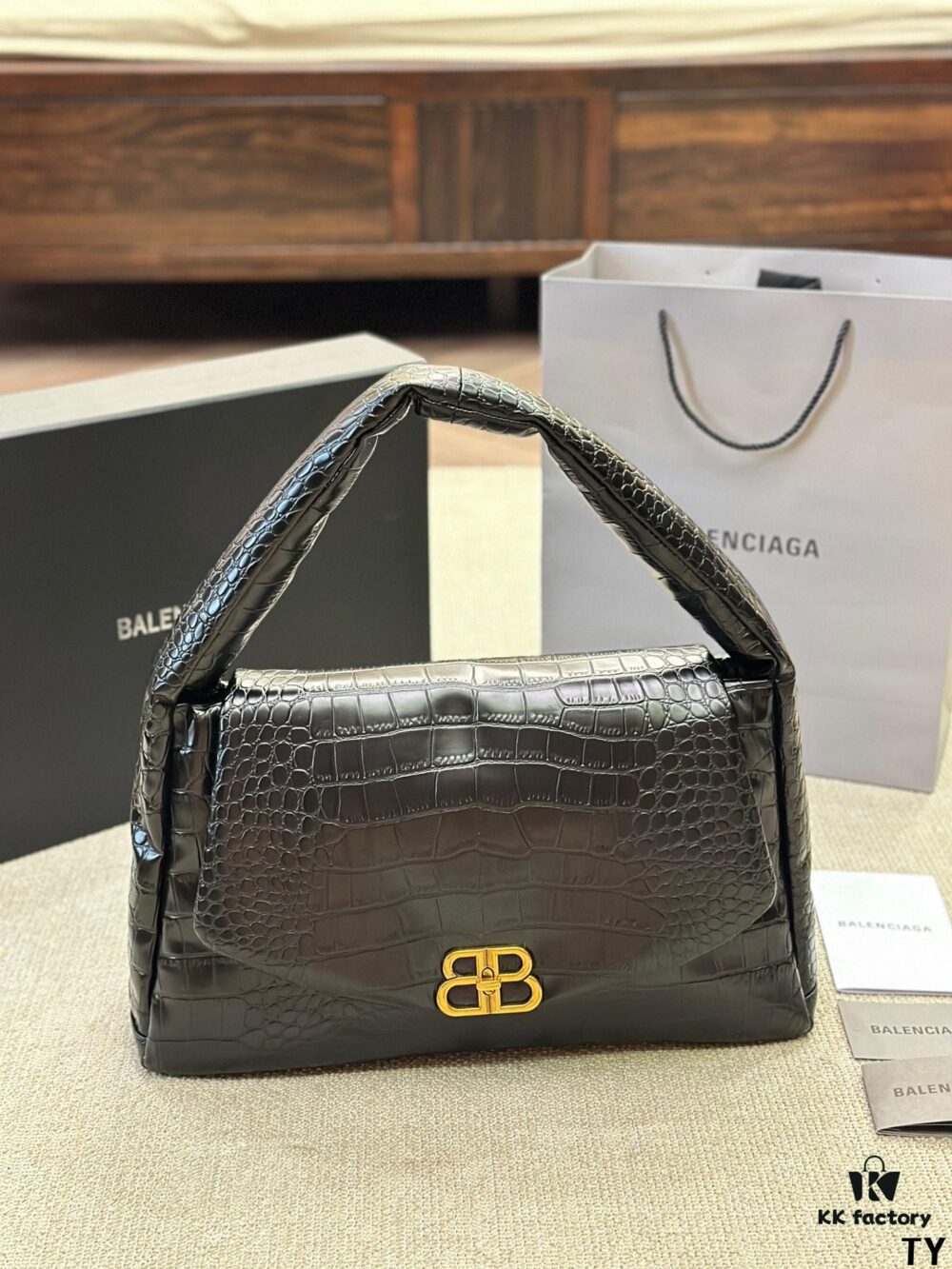 Crocodile Texture - BALENCIAGA BB SOFT Flap Bag with Exceptional Style