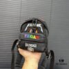Balecntaga Balenciaga Oversized Series Embroidered Zipper Closure Nylon Pouch Mini Backpack Unisex Shoulder Crossbody Bag Classic Recreated Design with Precision Inlay Craftsmanship