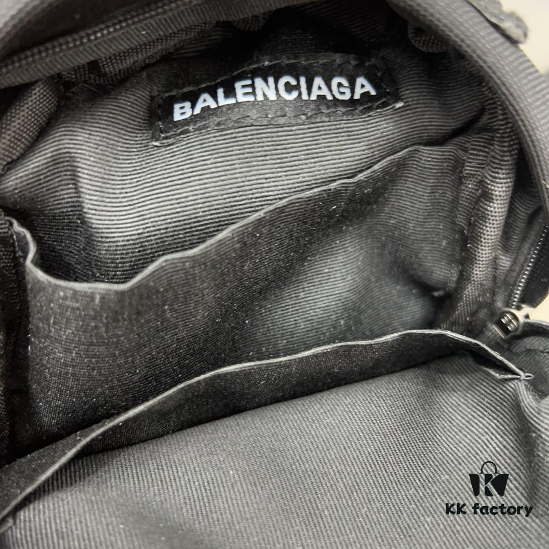 Balecntaga Balenciaga Oversized Series Embroidered Zipper Closure Nylon Pouch Mini Backpack Unisex Shoulder Crossbody Bag Classic Recreated Design with Precision Inlay Craftsmanship