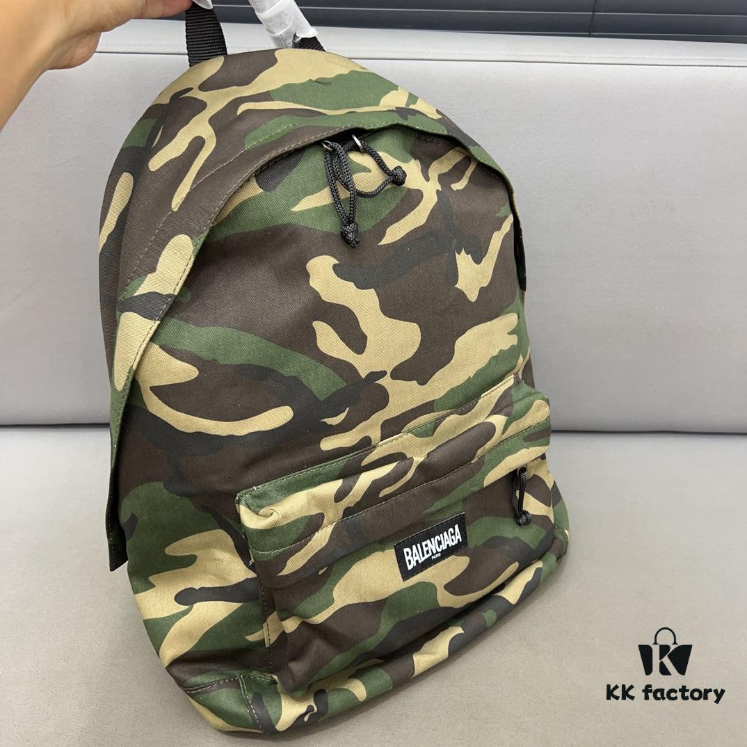 Balecntaga Balenciaga Camouflage Backpack Unisex Design Classic Replica with Precision Inlay Work Original Fabric 42 x 33 cm