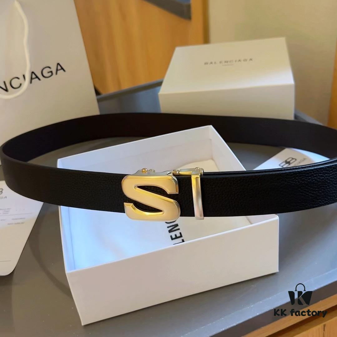 Balenciaga Top Grain Leather Men's Slip Belt