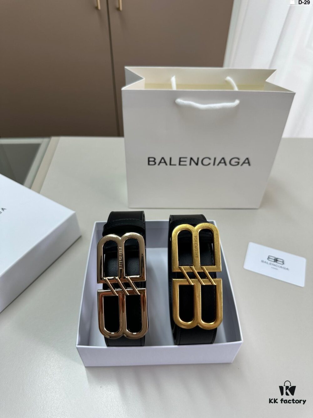 Balenciaga Belt Leather Belt Men's Cowhide Belt D-29 Full Package