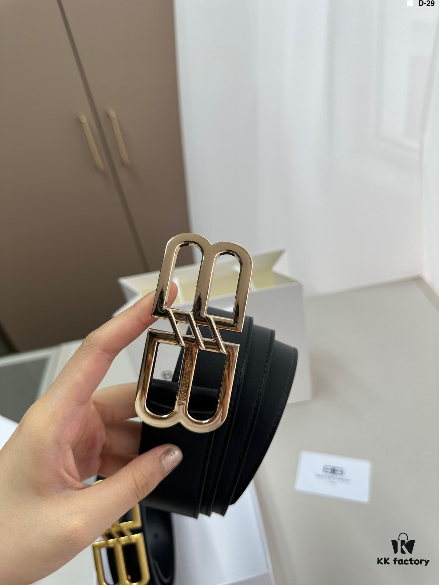 Balenciaga Belt Leather Belt Men's Cowhide Belt D-29 Full Package