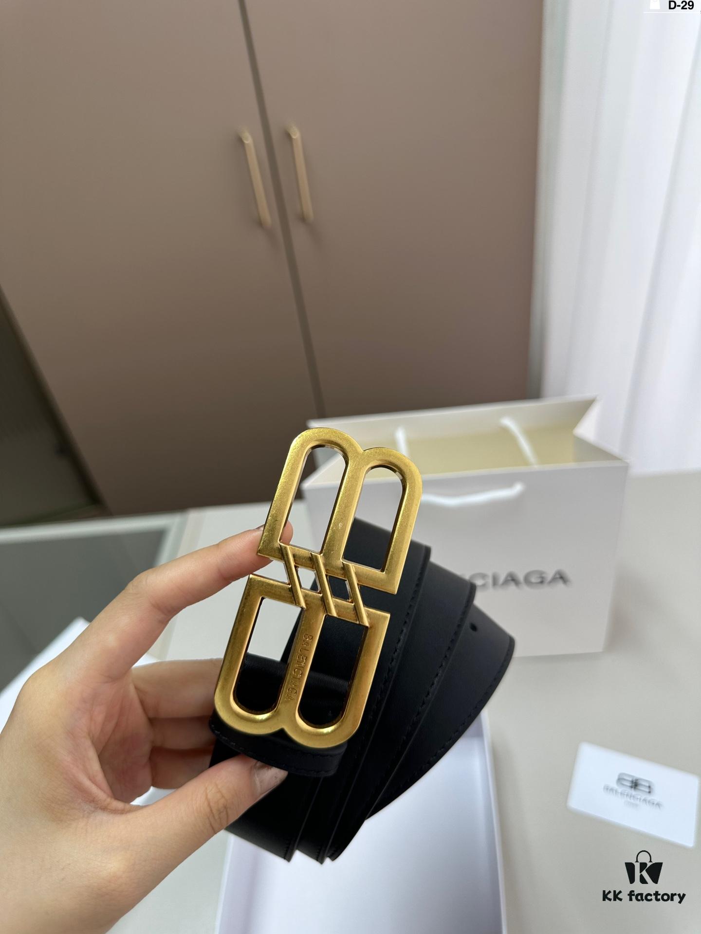 Balenciaga Belt Leather Belt Men's Cowhide Belt D-29 Full Package