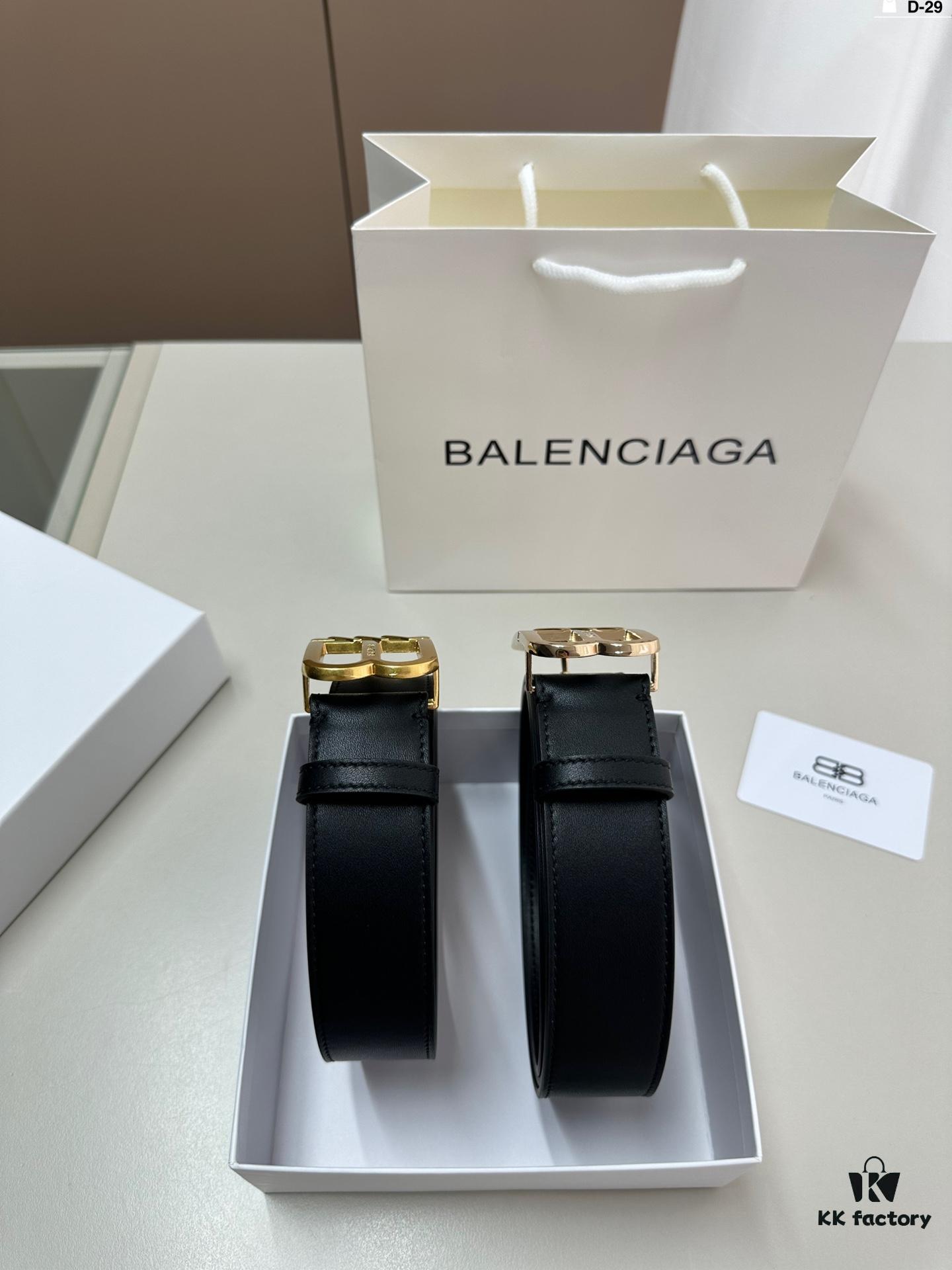 Balenciaga Belt Leather Belt Men's Cowhide Belt D-29 Full Package