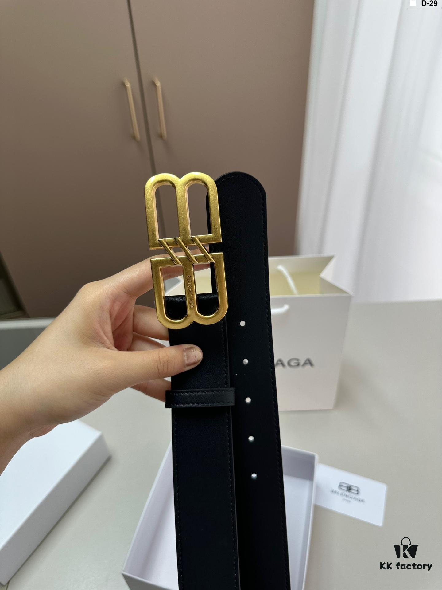 Balenciaga Belt Leather Belt Men's Cowhide Belt D-29 Full Package