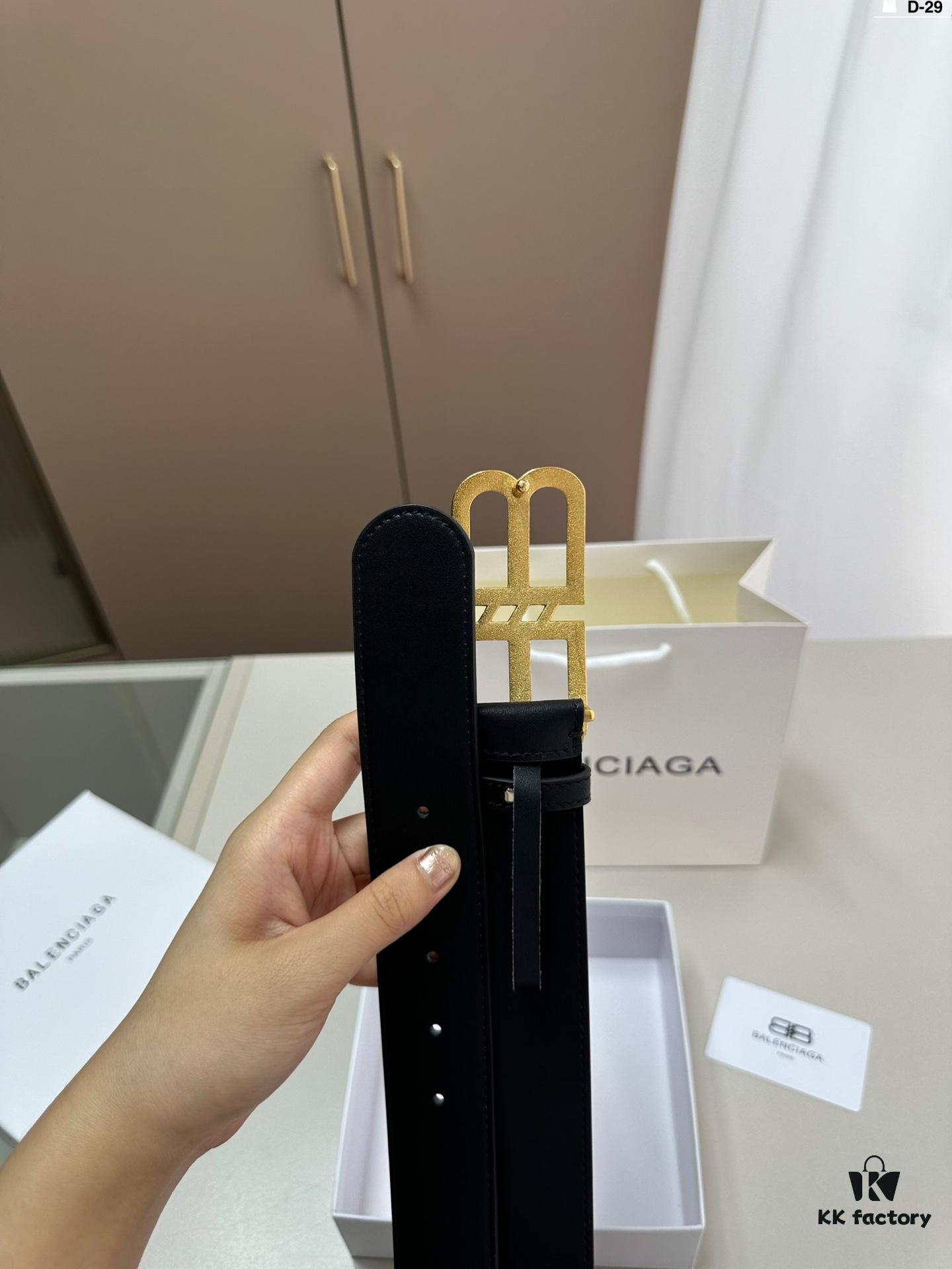 Balenciaga Belt Leather Belt Men's Cowhide Belt D-29 Full Package