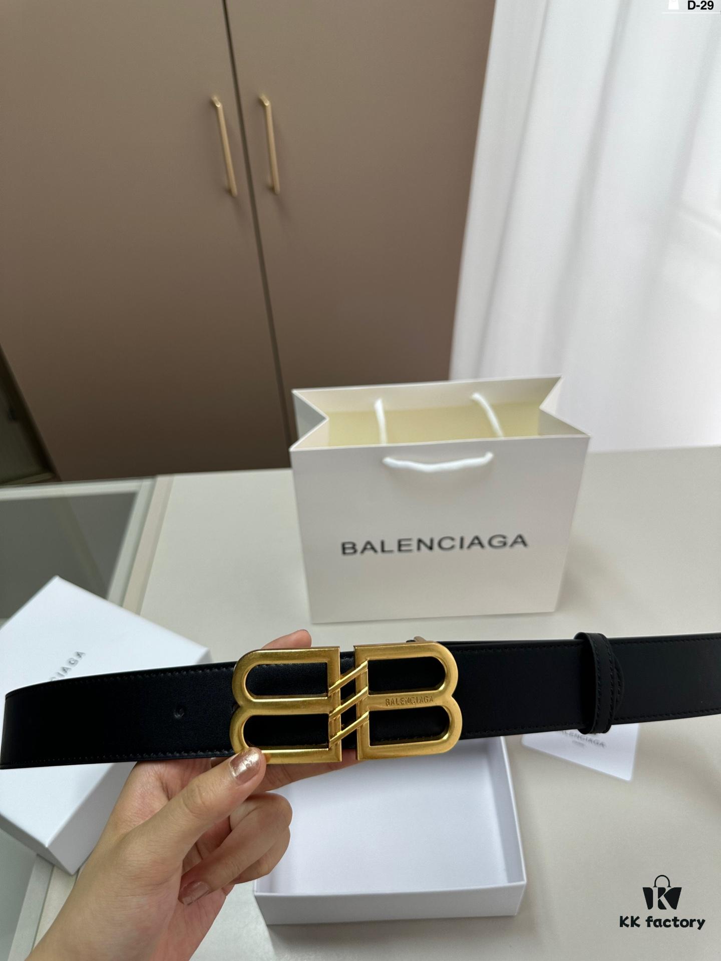 Balenciaga Belt Leather Belt Men's Cowhide Belt D-29 Full Package