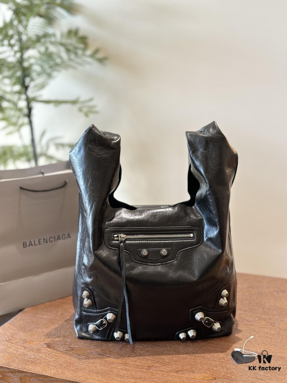 Balenciaga Spring 2024 Le Cagole Biker Vest 'Trash Bag' Shopping Tote
