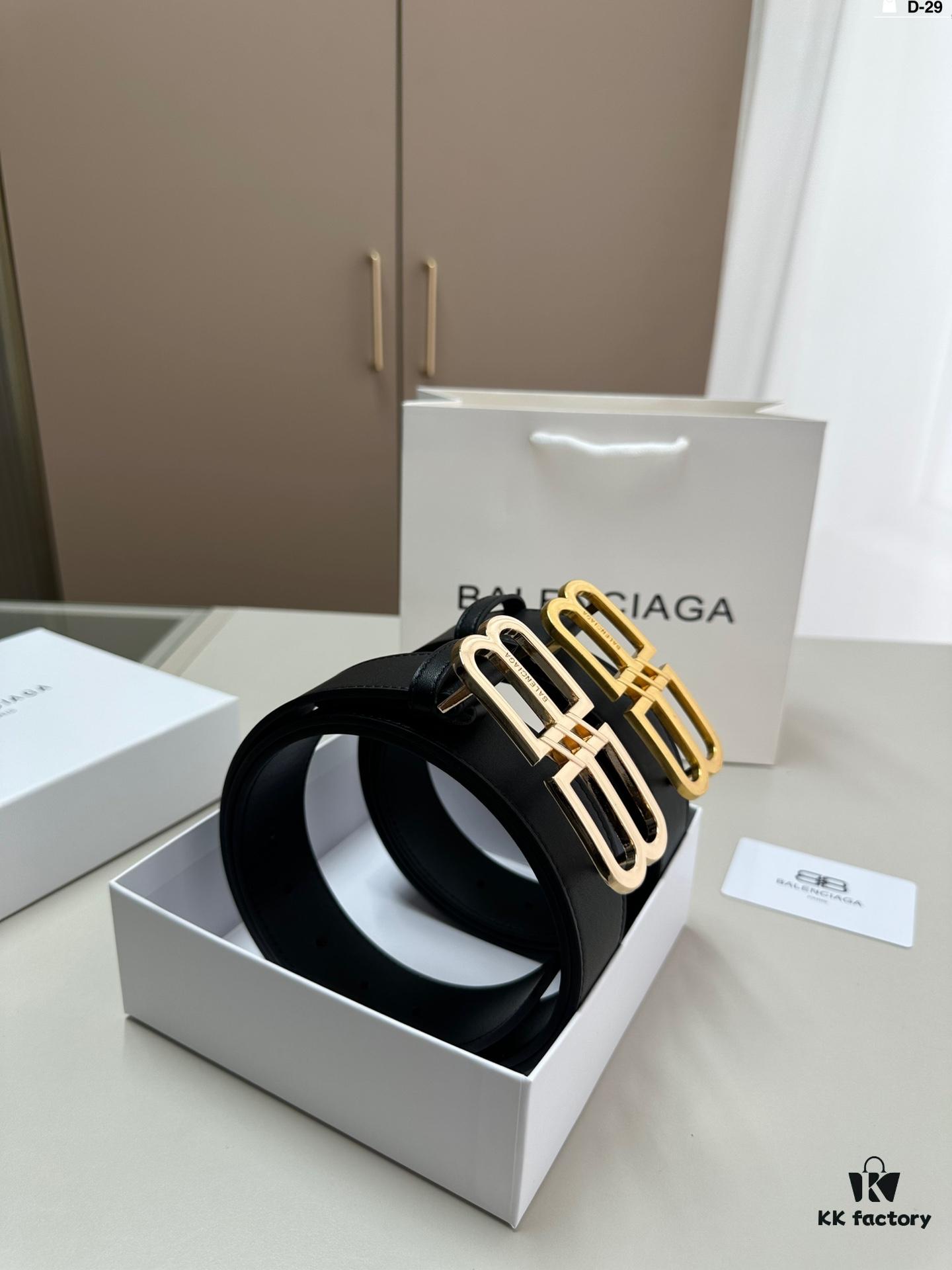 Balenciaga Belt Leather Belt Men's Cowhide Belt D-29 Full Package