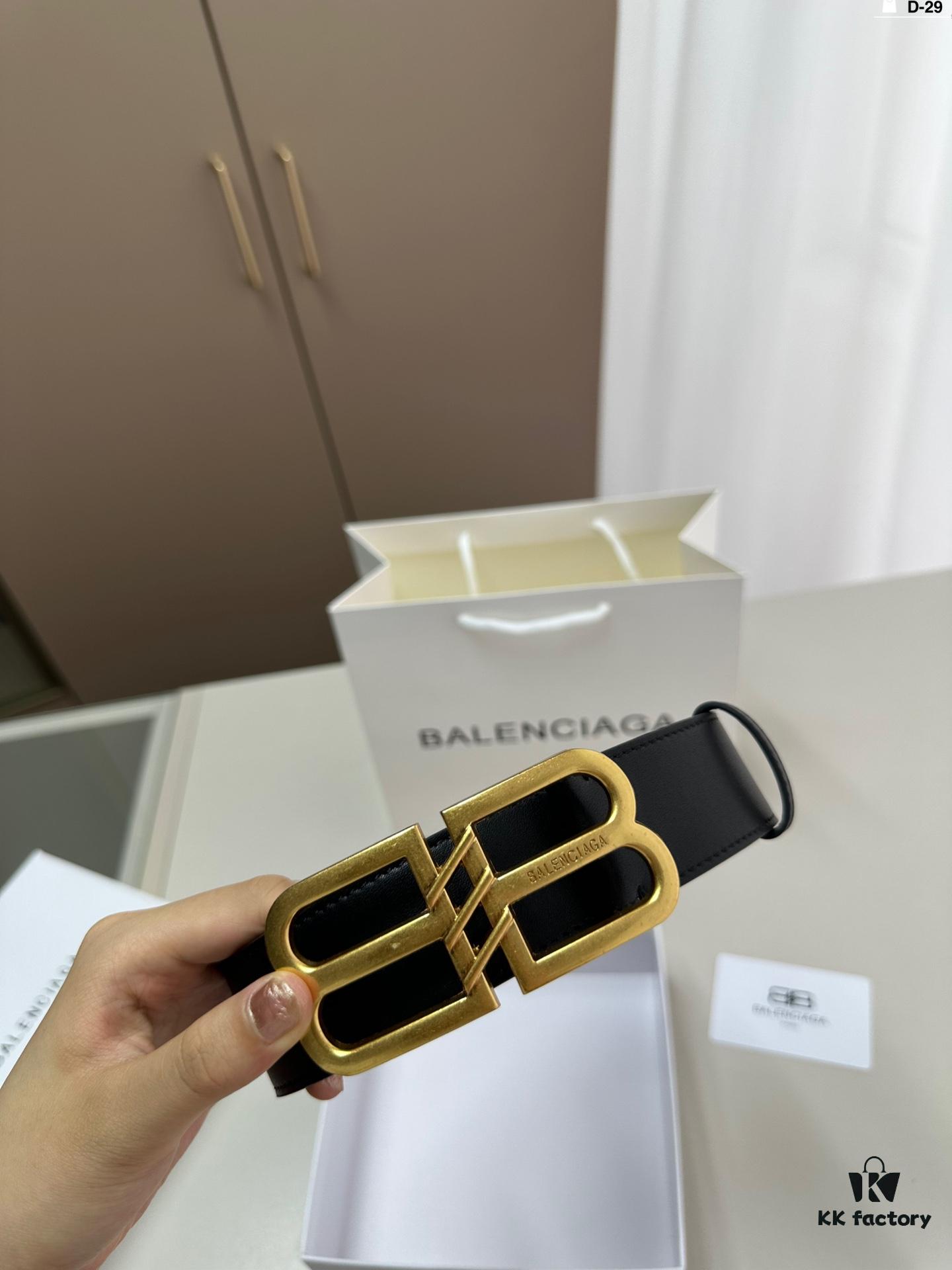 Balenciaga Belt Leather Belt Men's Cowhide Belt D-29 Full Package