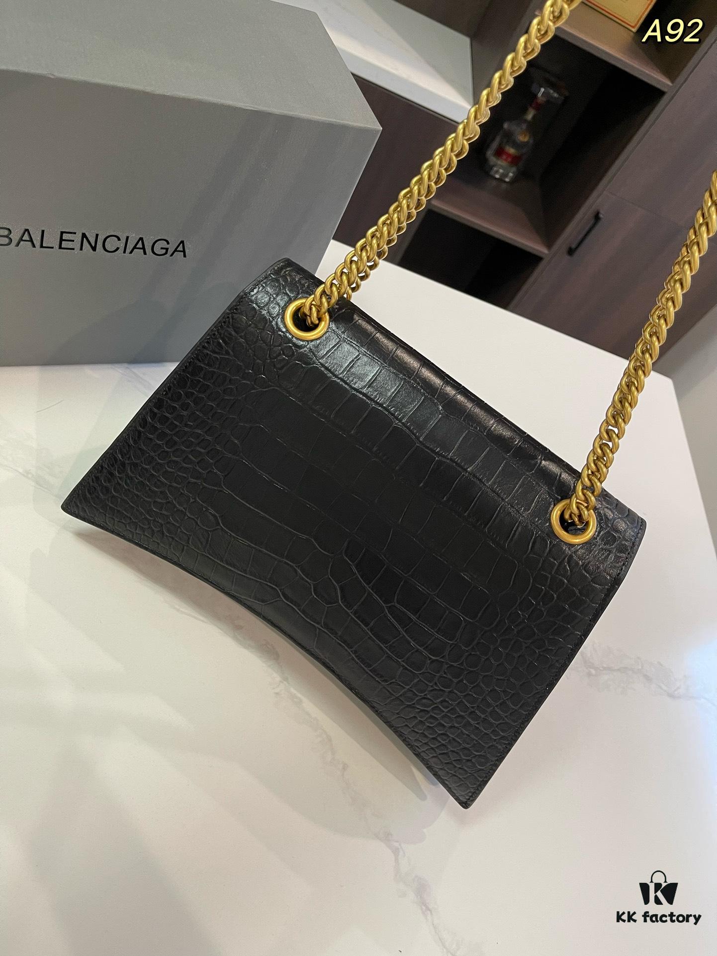 Genuine Leather Foldable Gift Box 🎁 Balenciaga Downtown Style New Hourglass Crocodile Pattern