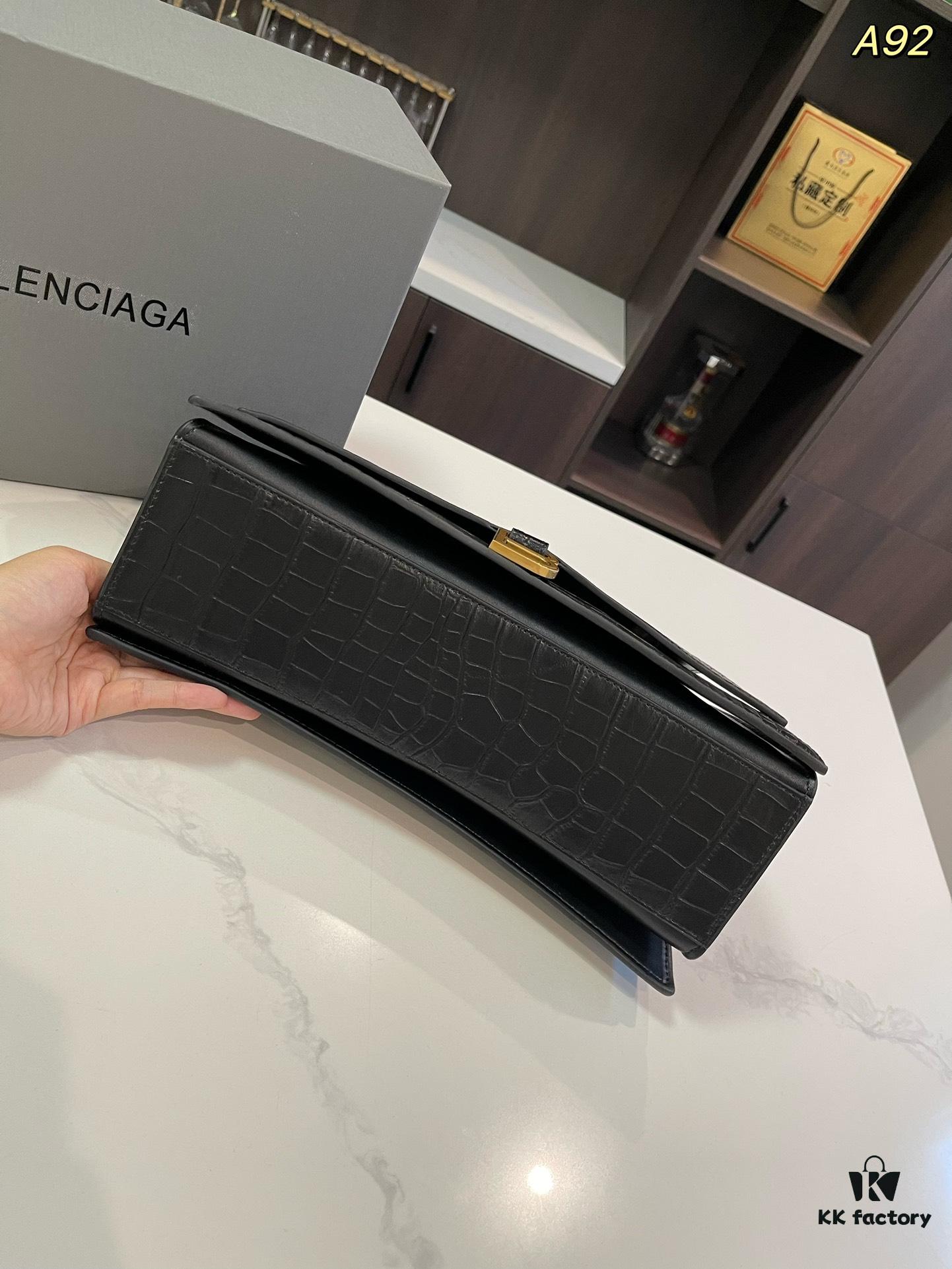 Genuine Leather Foldable Gift Box 🎁 Balenciaga Downtown Style New Hourglass Crocodile Pattern
