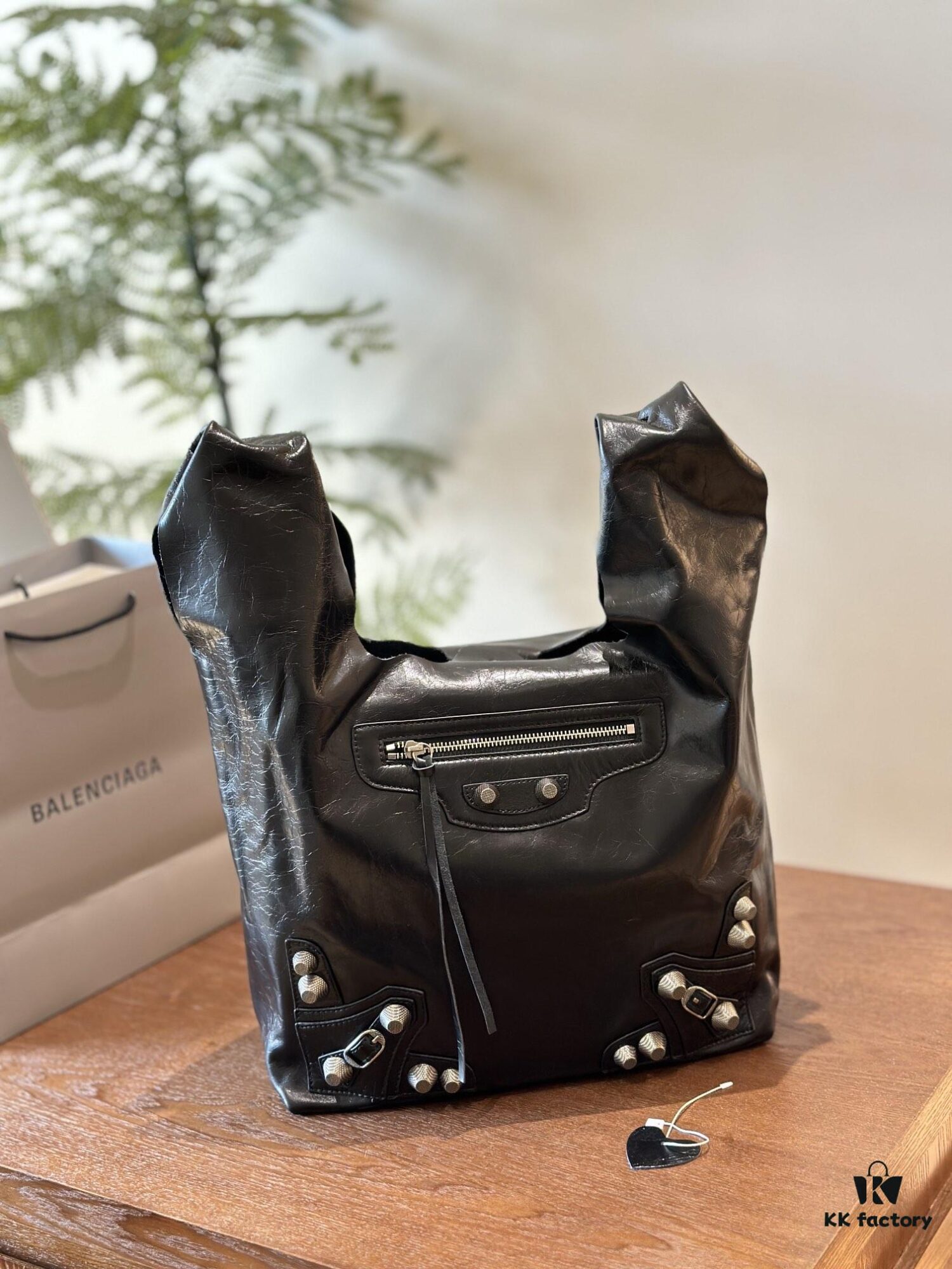 Balenciaga Spring 2024 Le Cagole Biker Vest 'Trash Bag' Shopping Tote