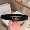 Balenciaga Men's Leather Belt with Full Packaging and Tote Bag