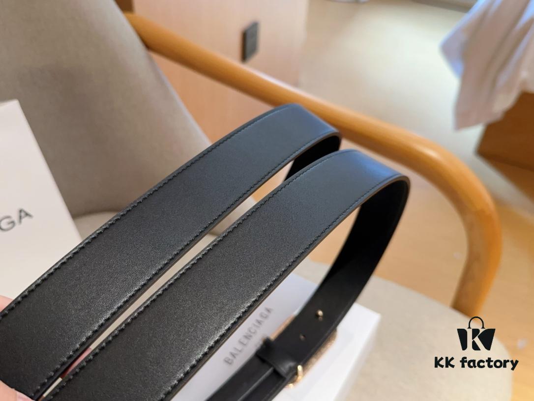 Balenciaga Men's Leather Belt with Full Packaging and Tote Bag