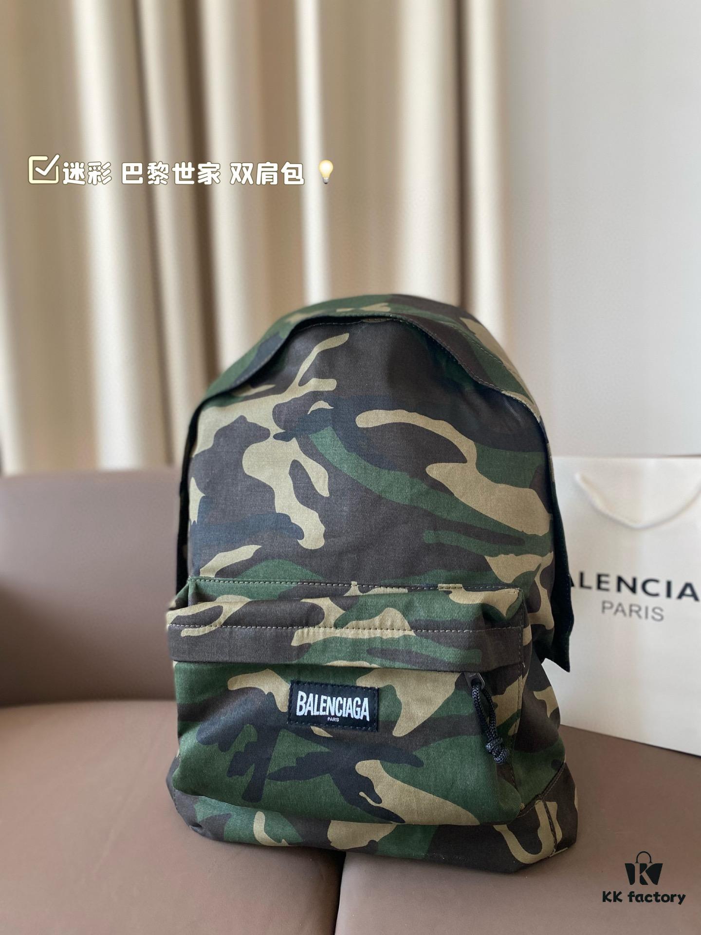 Camouflage Balenciaga Backpack 34*44cm, Stylish for Both Men and Women