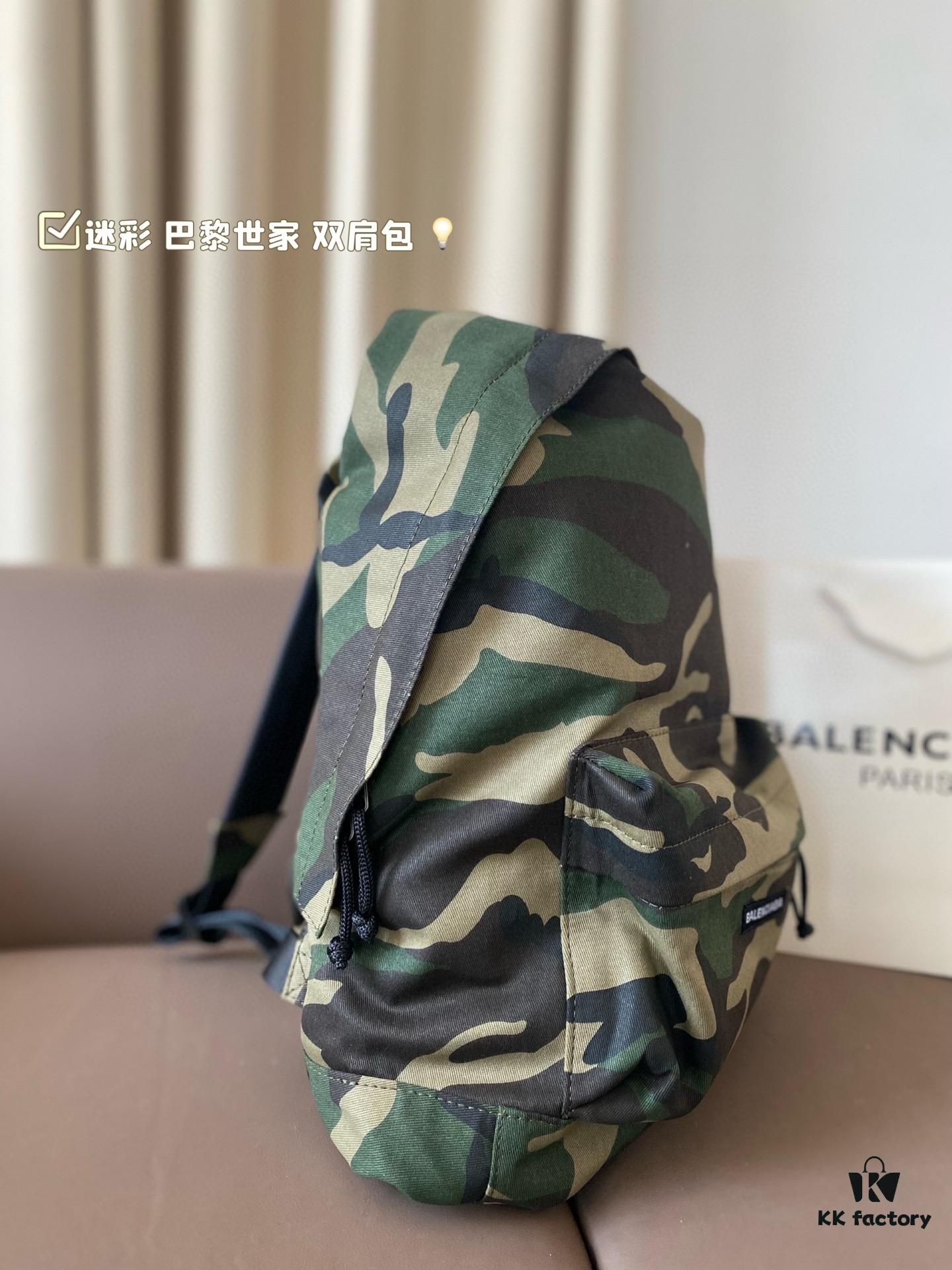 Camouflage Balenciaga Backpack 34*44cm, Stylish for Both Men and Women