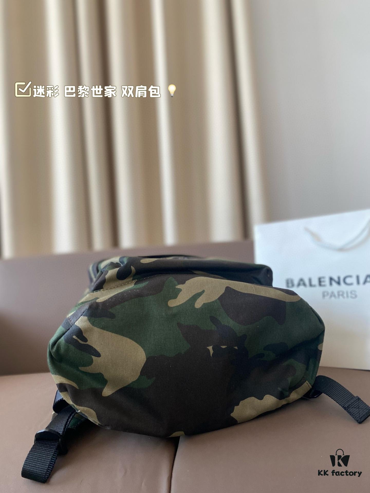 Camouflage Balenciaga Backpack 34*44cm, Stylish for Both Men and Women