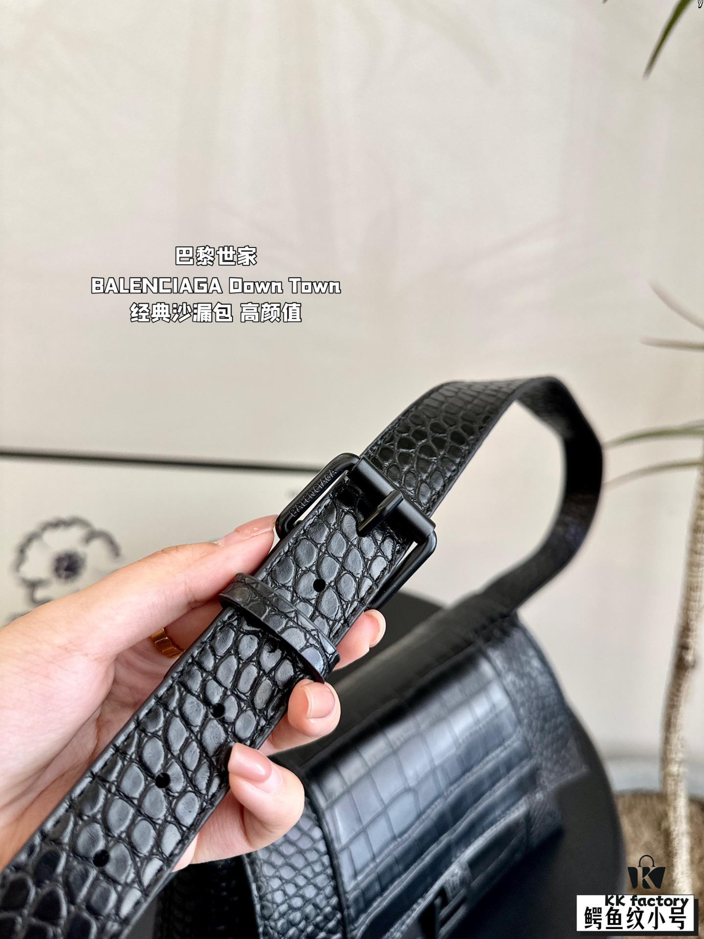 Large and Small (Foldable Box) BALENCIAGA Parisian Downtown Hourglass Bag in Black