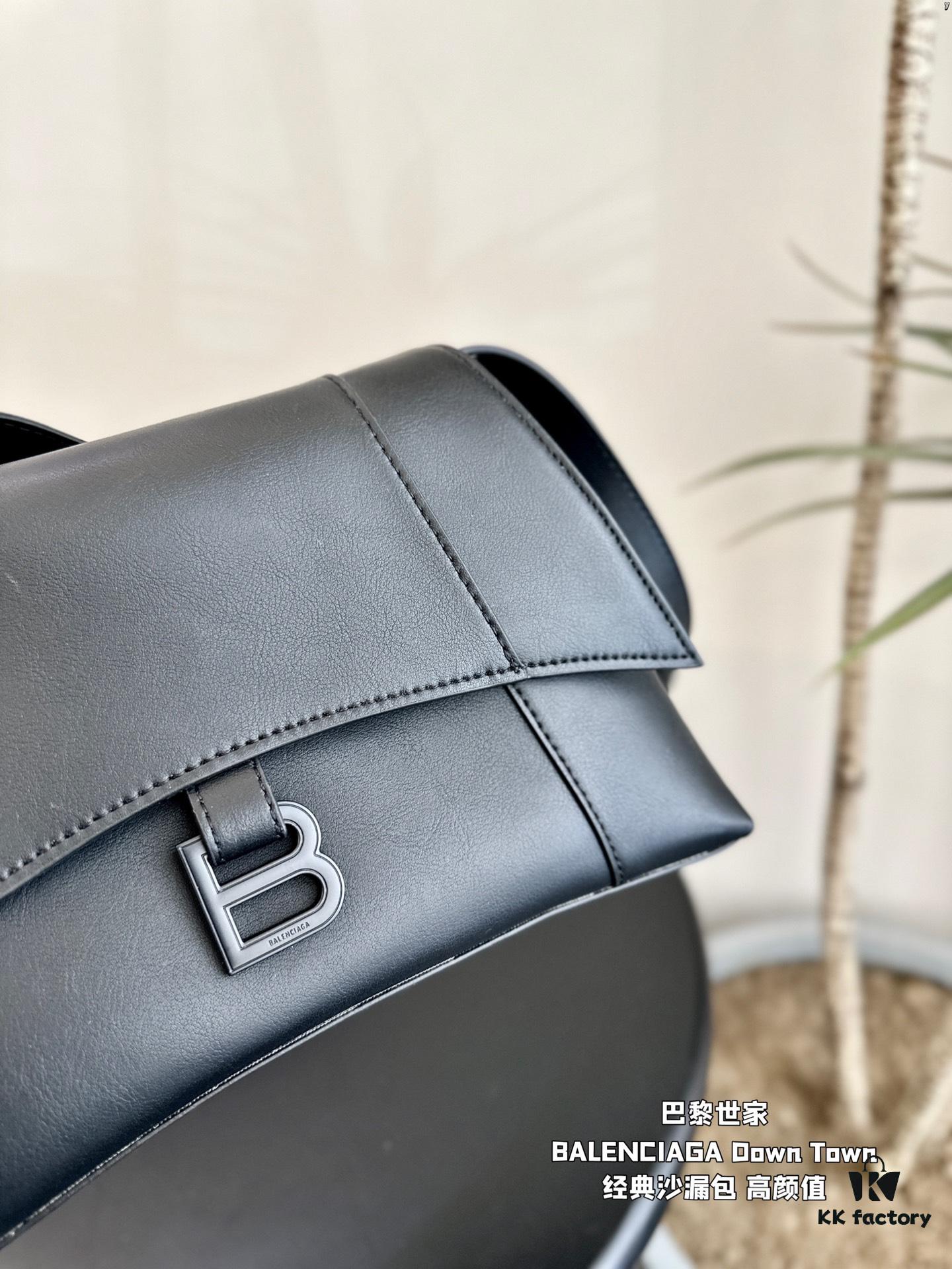 Large and Small (Foldable Box) BALENCIAGA Paris Down Town Hourglass Bag in Black