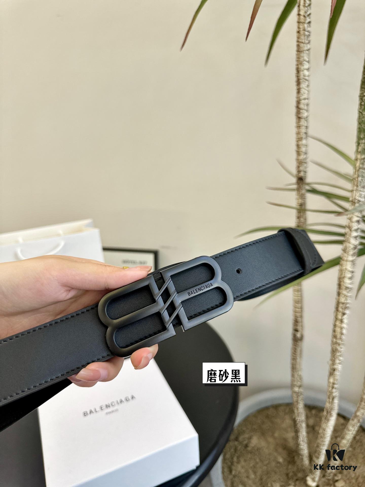 Balenciaga Belt [Heyha] Cowhide Leather Belt - Popular Unisex Design, Hottest Version, Full Packaging, High Quality, Non-Fading Hardware, Authentic-Like Buckle with Gift Box and Tote Bag