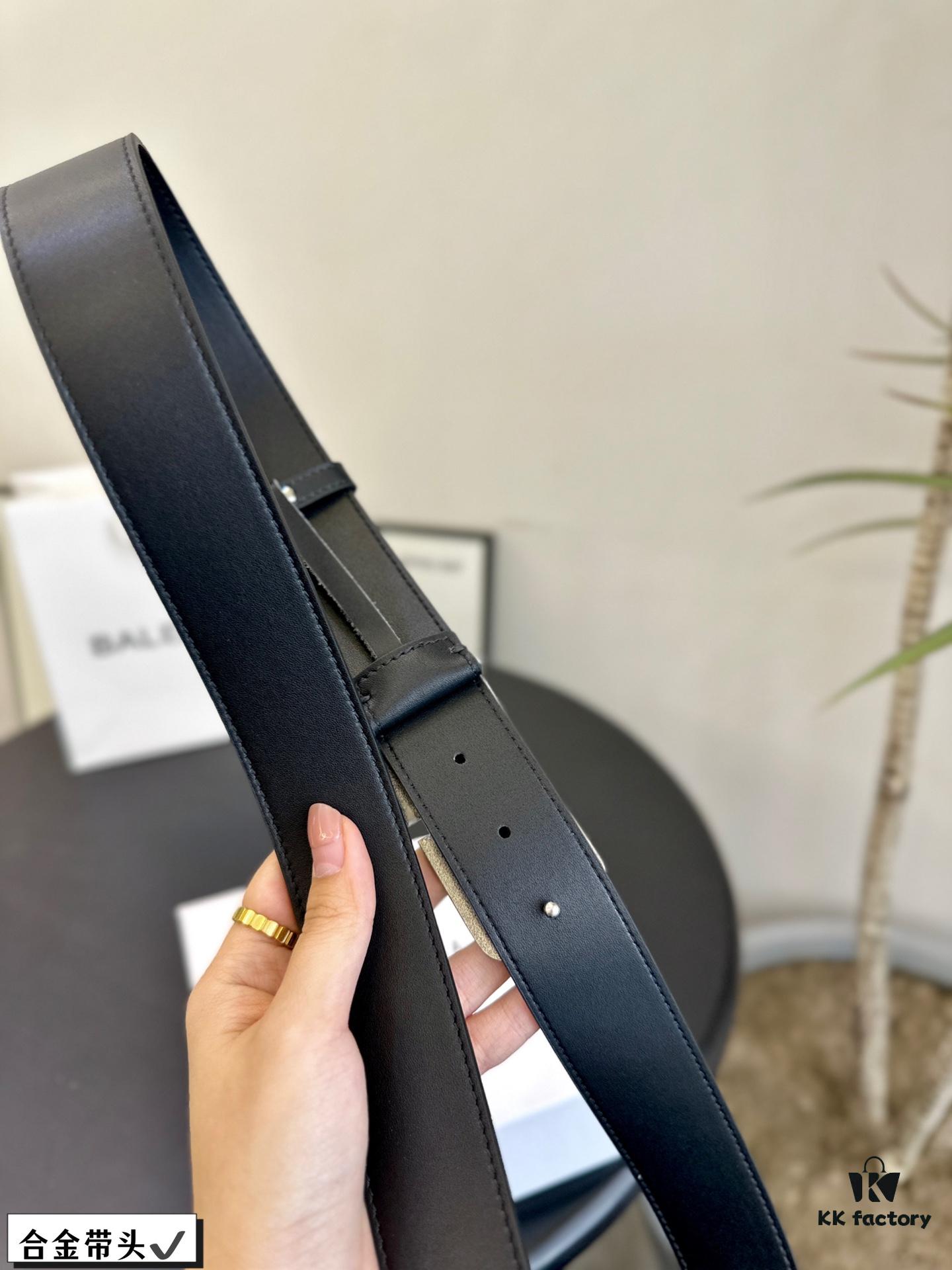 Balenciaga Belt [Heyha] Cowhide Leather Belt - Popular Unisex Design, Hottest Version, Full Packaging, High Quality, Non-Fading Hardware, Authentic-Like Buckle with Gift Box and Tote Bag