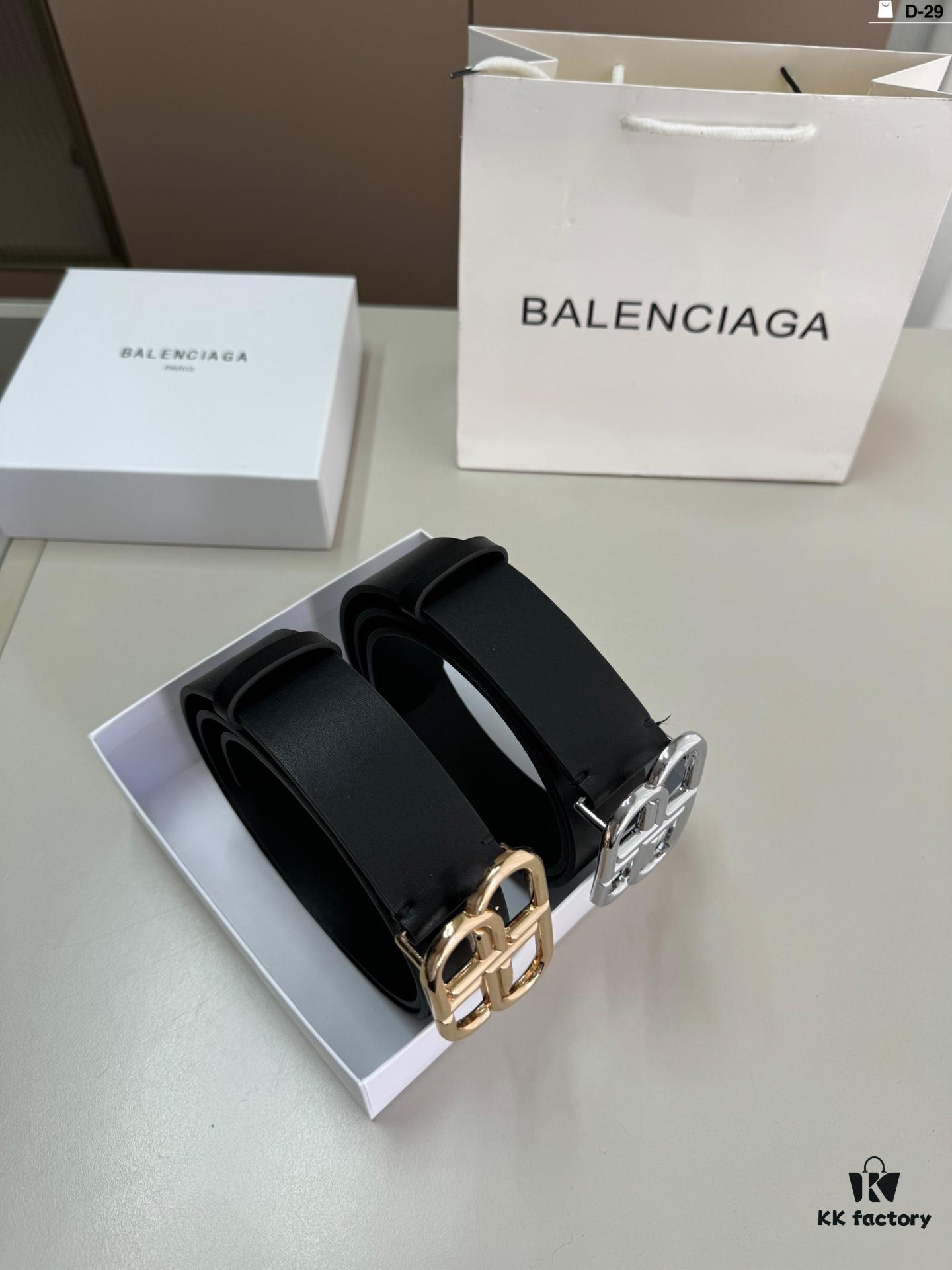 Balenciaga Belt Leather Belt Men's Cowhide Belt D-29 Full Package